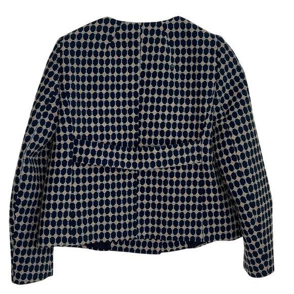 Tara Jarmon Geometric Print Long Sleeve Double Breasted Jacket Navy Women's 38 - Picture 8 of 9